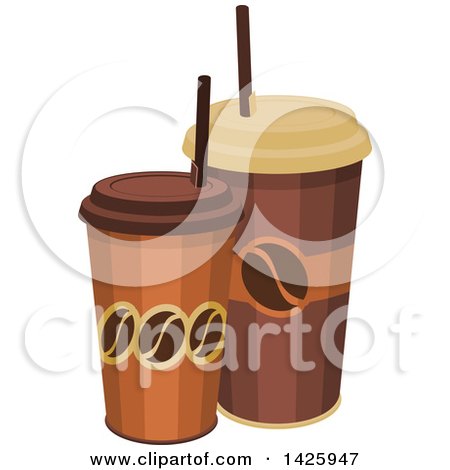 Clipart of Take out Coffee Cups - Royalty Free Vector Illustration by Vector Tradition SM