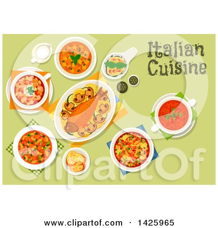 italian dinner table clipart