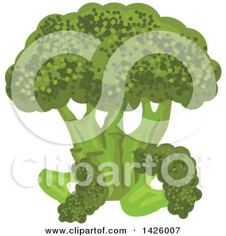 Clipart of a Bunch of Broccoli - Royalty Free Vector Illustration by Vector Tradition SM