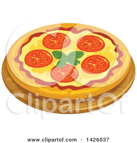 Clipart of a Pizza, Margherita - Royalty Free Vector Illustration by Vector Tradition SM
