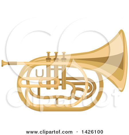 Clipart of a Brass Tuba Instrument - Royalty Free Vector Illustration by Vector Tradition SM