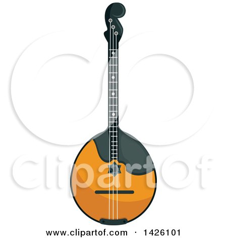 Clipart of a Folk Music Dorma or Mandolin Instrument - Royalty Free Vector Illustration by Vector Tradition SM