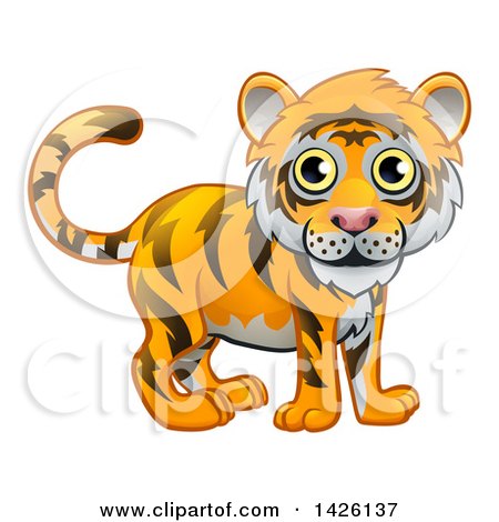 Clipart of a Cute Tiger - Royalty Free Vector Illustration by AtStockIllustration