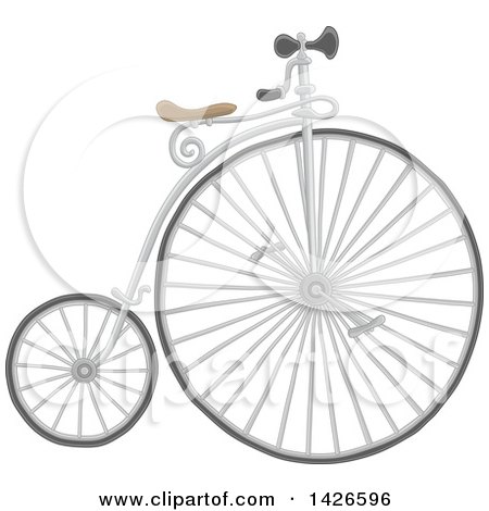 Clipart of a Penny Farthing Bike - Royalty Free Vector Illustration by Alex Bannykh