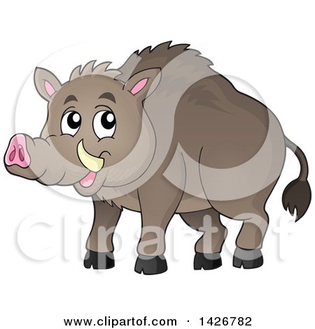 Clipart of a Razorback Boar - Royalty Free Vector Illustration by visekart