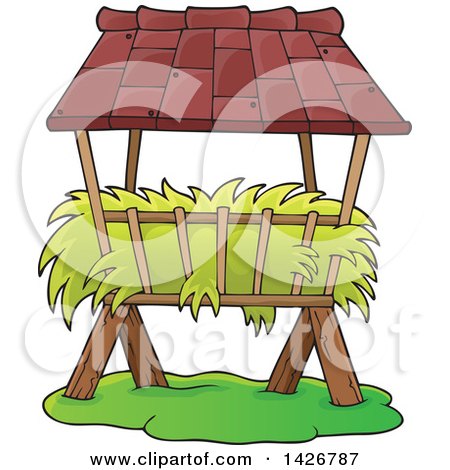 Clipart of a Hay Feeding Trough - Royalty Free Vector Illustration by visekart