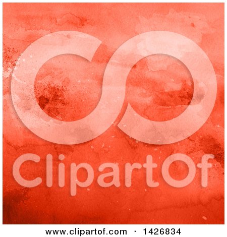 Clipart of a Red and Orange Textured Watercolor Paint Background - Royalty Free Illustration by KJ Pargeter