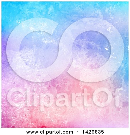 Clipart of a Blue, Purple and Pink Watercolor Texture Background - Royalty Free Vector Illustration by KJ Pargeter