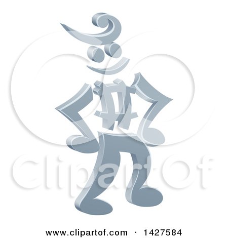 Clipart of a 3d Music Note Man Mascot Standing with Hands on His Hips - Royalty Free Vector Illustration by AtStockIllustration