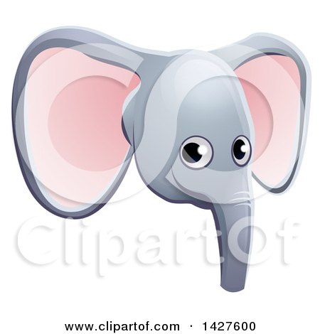 Clipart of a Happy Elephant Face Avatar - Royalty Free Vector Illustration by AtStockIllustration