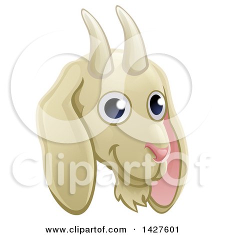 Clipart of a Happy Goat Face Avatar - Royalty Free Vector Illustration by AtStockIllustration