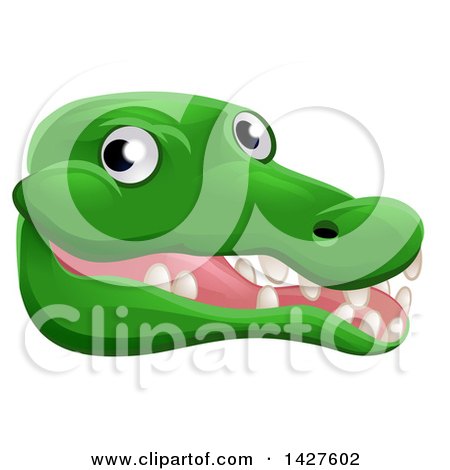 Clipart of a Happy Crocodile Face Avatar - Royalty Free Vector Illustration by AtStockIllustration
