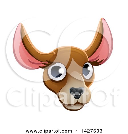 Clipart of a Happy Kangaroo Face Avatar - Royalty Free Vector Illustration by AtStockIllustration