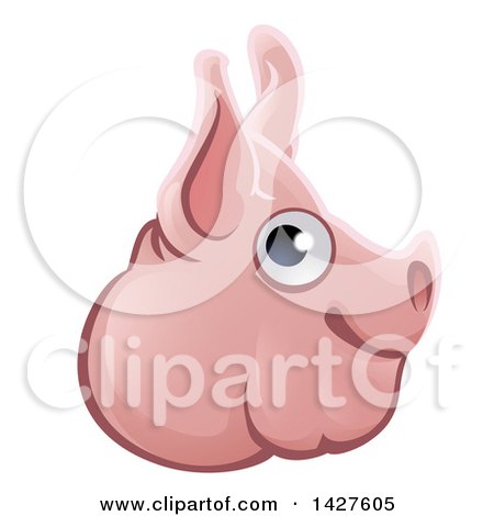 Clipart of a Happy Pig Face Avatar - Royalty Free Vector Illustration by AtStockIllustration
