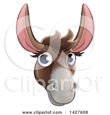 Clipart of a Happy Donkey Face Avatar - Royalty Free Vector Illustration by AtStockIllustration