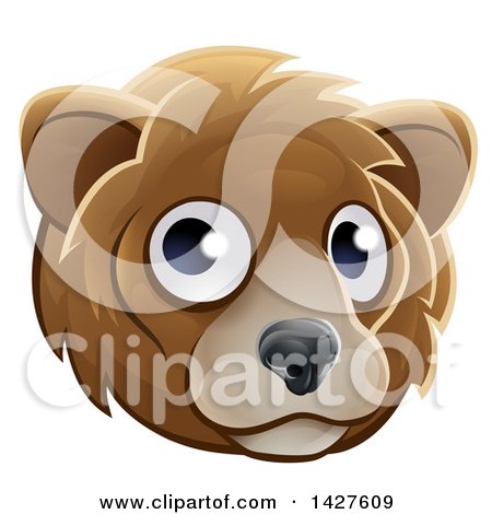 Clipart of a Happy Bear Face Avatar - Royalty Free Vector Illustration by AtStockIllustration