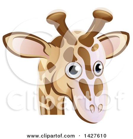 Clipart of a Happy Giraffe Face Avatar - Royalty Free Vector Illustration by AtStockIllustration