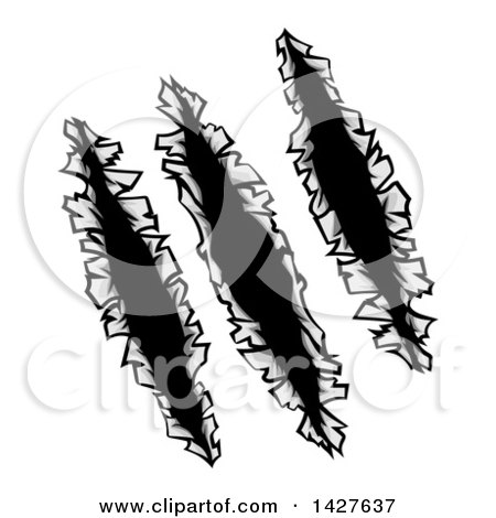 Clipart of Monster Gouges and Slashes in Metal - Royalty Free Vector Illustration by AtStockIllustration