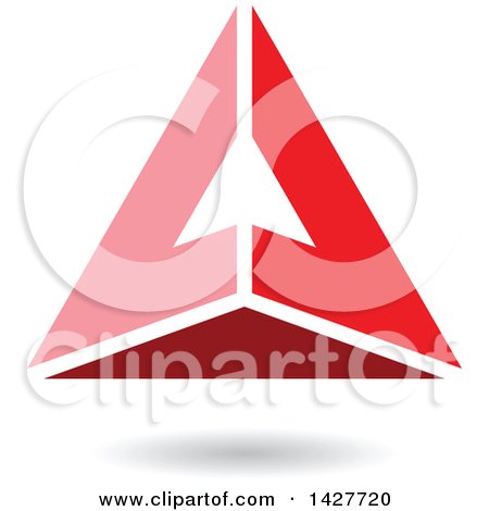 Clipart of a Pyramidical Triangular Red Letter a Logo or Icon Design with a Shadow - Royalty Free Vector Illustration by cidepix