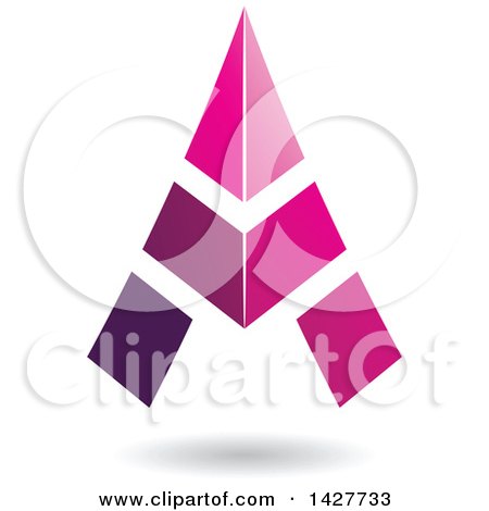 Clipart of a Triangular Pink Letter a Logo or Icon Design with a Shadow - Royalty Free Vector Illustration by cidepix