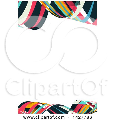 Clipart of a Colorful Wavy Bordered Background with White Text Space - Royalty Free Vector Illustration by KJ Pargeter