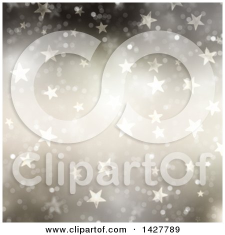 Clipart of a Background of Bokeh Flares and Stars - Royalty Free Illustration by KJ Pargeter