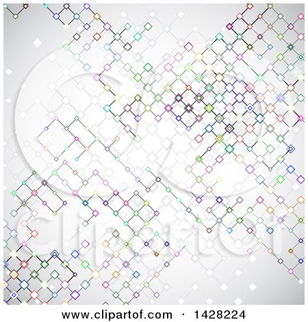Clipart of a Background of Colorful Connected Network Lines - Royalty Free Vector Illustration by KJ Pargeter