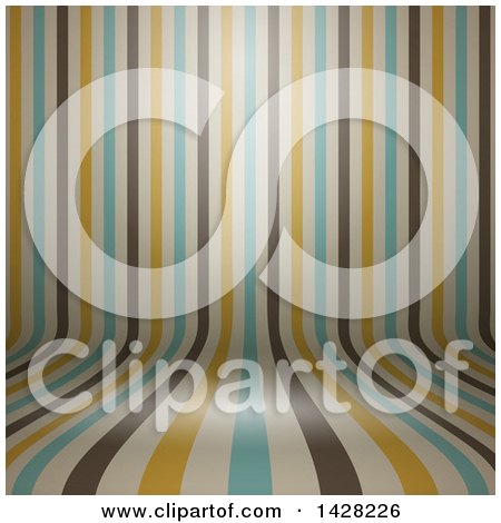 Clipart of a Vintage Curved Stripes Background - Royalty Free Vector Illustration by KJ Pargeter