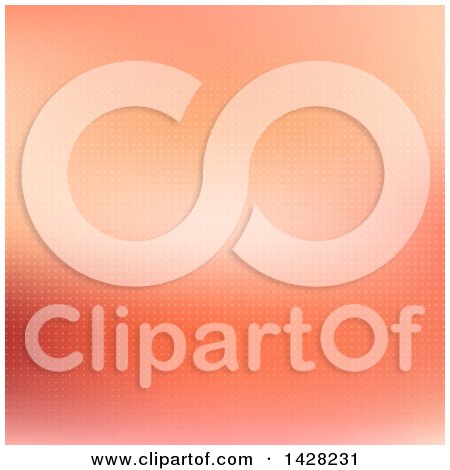 Clipart of a Background of Halftone Dots over Blurred Orange - Royalty Free Vector Illustration by KJ Pargeter