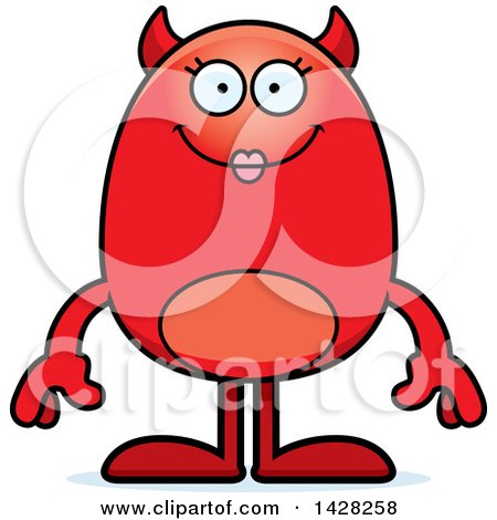 Clipart of a Happy Female Devil - Royalty Free Vector Illustration by Cory Thoman