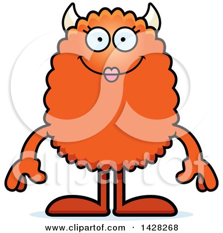 Clipart of a Happy Female Monster - Royalty Free Vector Illustration by Cory Thoman