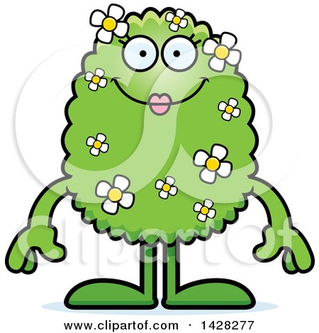 Clipart of a Cartoon Happy Female Shrub Monster - Royalty Free Vector Illustration by Cory Thoman