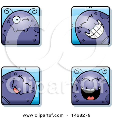 Clipart of Winking Fly Faces - Royalty Free Vector Illustration by Cory Thoman