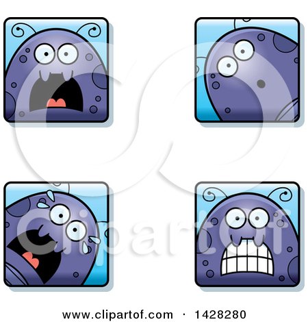 Clipart of Scared Fly Faces - Royalty Free Vector Illustration by Cory Thoman