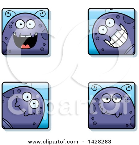Clipart of Happy Fly Faces - Royalty Free Vector Illustration by Cory Thoman
