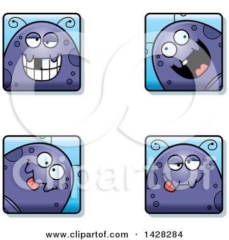 Clipart of Goofy Fly Faces - Royalty Free Vector Illustration by Cory Thoman