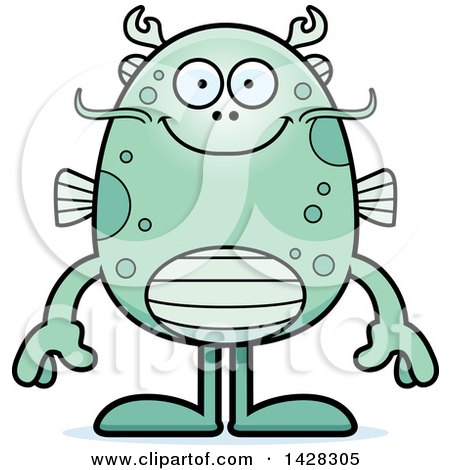 Clipart of a Happy Fish Monster - Royalty Free Vector Illustration by Cory Thoman