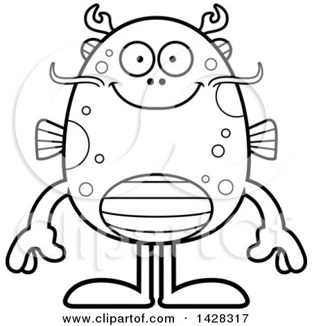 Clipart of a Happy Fish Monster - Royalty Free Vector Illustration by Cory Thoman