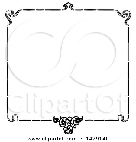 Clipart of a Vintage Black and White Border - Royalty Free Vector Illustration by Prawny Vintage