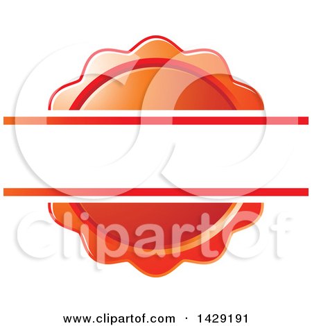Clipart of a Blank Banner over a Red Wax Seal or Badge - Royalty Free Vector Illustration by Lal Perera