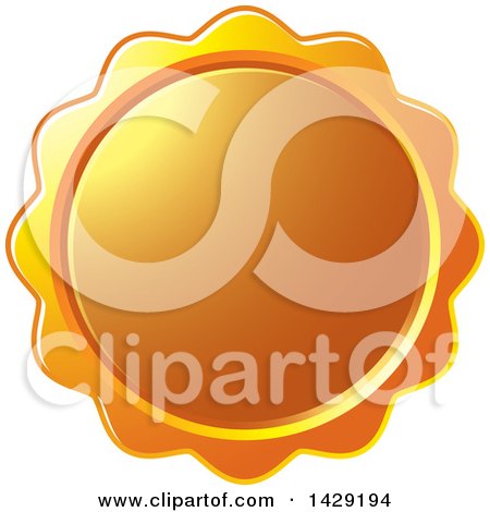 Clipart of a Blank Orange Wax Seal or Badge - Royalty Free Vector Illustration by Lal Perera