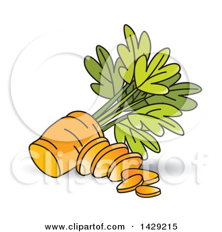 Clipart of a Sliced Carrot - Royalty Free Vector Illustration by Lal Perera