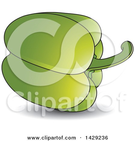 Clipart of a Green Bell Pepper - Royalty Free Vector Illustration by Lal Perera