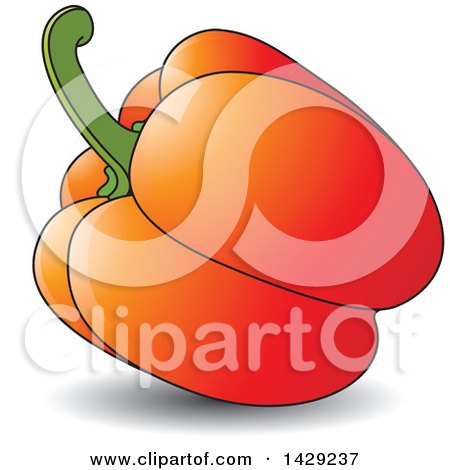 Clipart of a Red Bell Pepper - Royalty Free Vector Illustration by Lal Perera
