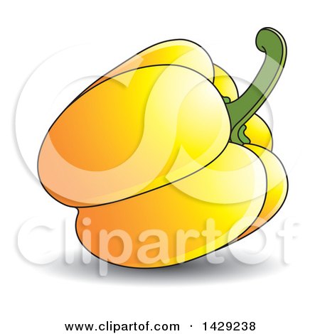 Clipart of a Yellow Bell Pepper - Royalty Free Vector Illustration by Lal Perera