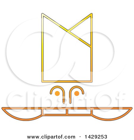 Clipart of a Yellow and Orange Chef Hat and Knives Icon - Royalty Free Vector Illustration by Lal Perera