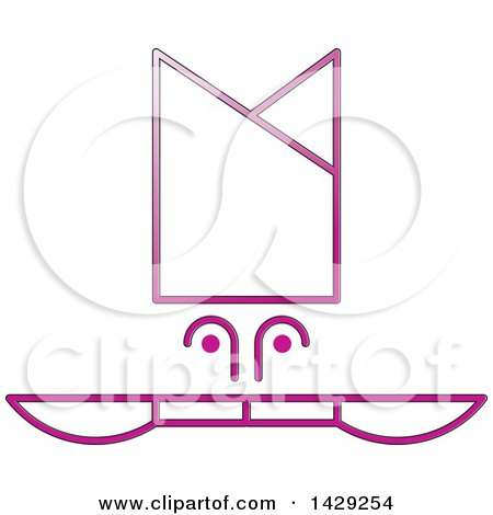 Clipart of a Purple Chef Hat and Knives Icon - Royalty Free Vector Illustration by Lal Perera