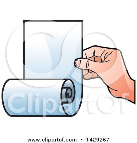 Clipart of a Hand Holding a Scroll - Royalty Free Vector Illustration by Lal Perera