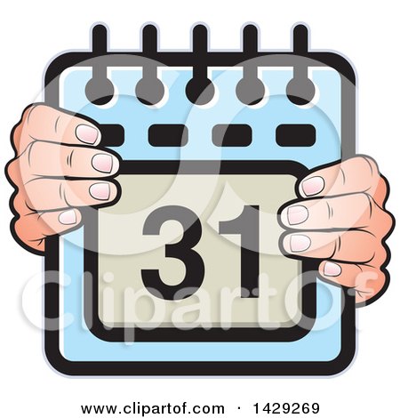 Clipart of Hands Holding a Calendar - Royalty Free Vector Illustration by Lal Perera