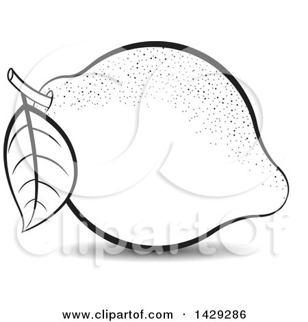 Clipart of a Black and White Lemon - Royalty Free Vector Illustration by Lal Perera